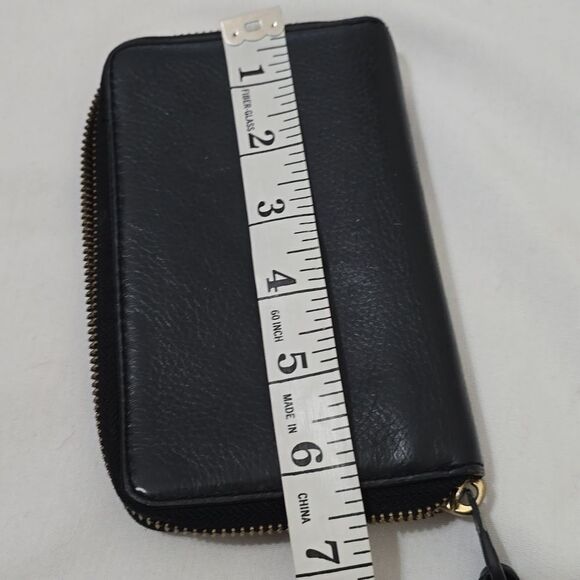 Marc Jacobs Black Leather Classic Q Wingman Wristlet Wallet - Picture 5 of 6